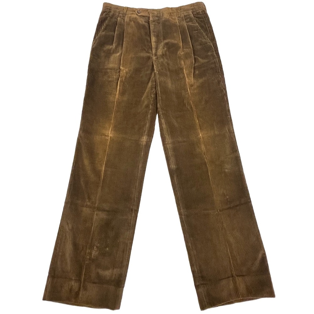 Vintage Metropolitan Corduroy Pants Men's 36 Brown 100% Cotton Made in Italy